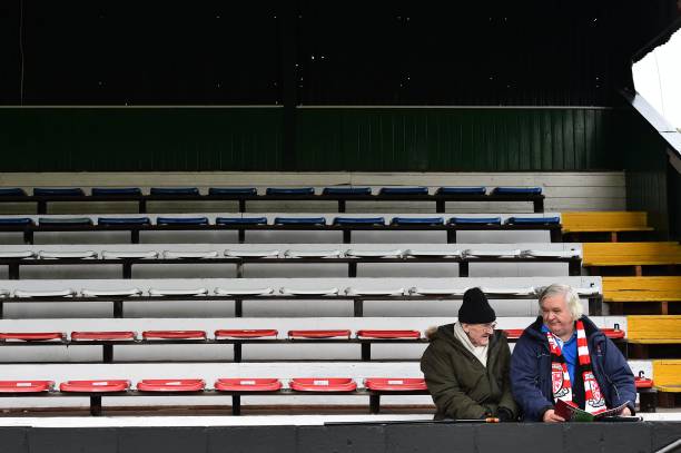 Fans sat in stands