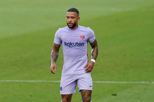 Memphis Depay of FC Barcelona during the friendly match between FC Barcelona and Girona FC played at Johan Cruyff Stadium on July 24, 2021 in Barcelona, Spain ahead of the new season. (Photo by Pressinphoto / Icon Sport)